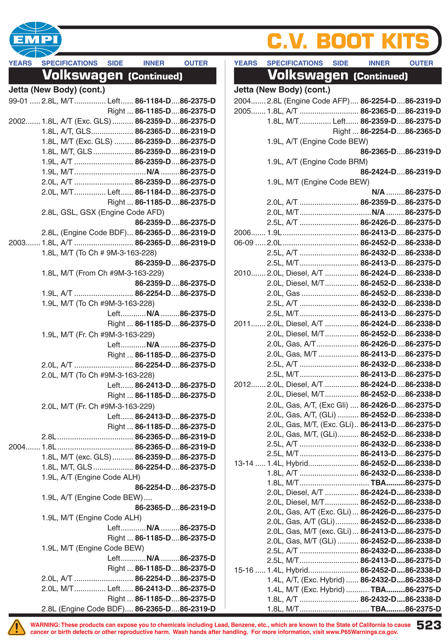 EMPI Catalog Page 523